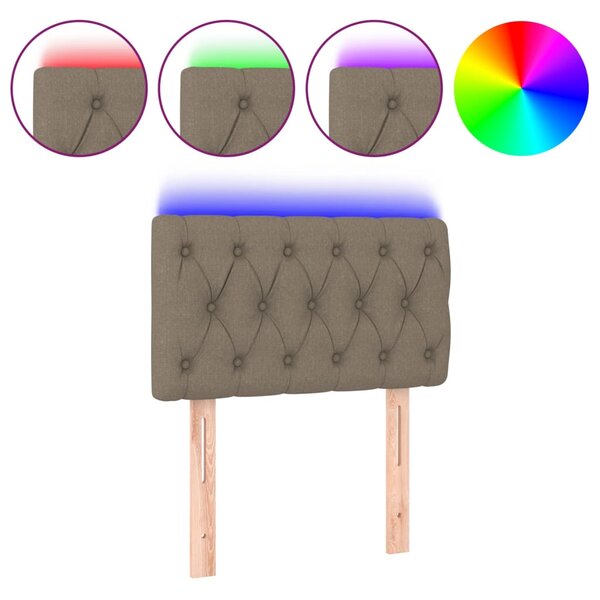 vidaXL Tête de lit à LED Taupe 80x7x78/88 cm Tissu