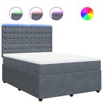 vidaXL Sommier à lattes de lit et matelas Gris foncé 140x190cm Velours