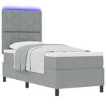 vidaXL Lit à ressorts avec matelas Gris clair 80 x 200 cm tissu