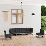 vidaXL Salon de jardin 6 Pièces avec coussins Bois de pin massif