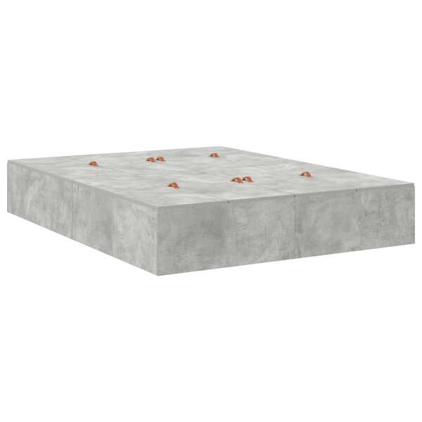 Cadre de lit de rangement vidaXL en gris béton 160x200 cm