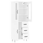 vidaXL Buffet haut Blanc 69 5x34x180 cm Bois d'ingénierie
