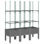 vidaXL Jardinière avec treillis Gris clair 120x40x142 5 cm PP