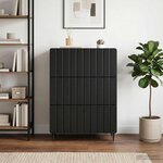 vidaXL Armoire à tiroirs 66 x 34 5 x 92 cm Bois d'ingénierie Noir