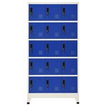 vidaXL Armoire à casiers Gris et bleu 90x40x180 cm Acier