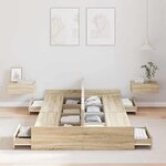 vidaXL Cadre de lit avec rangement Chêne sonoma 120 x 190 cm