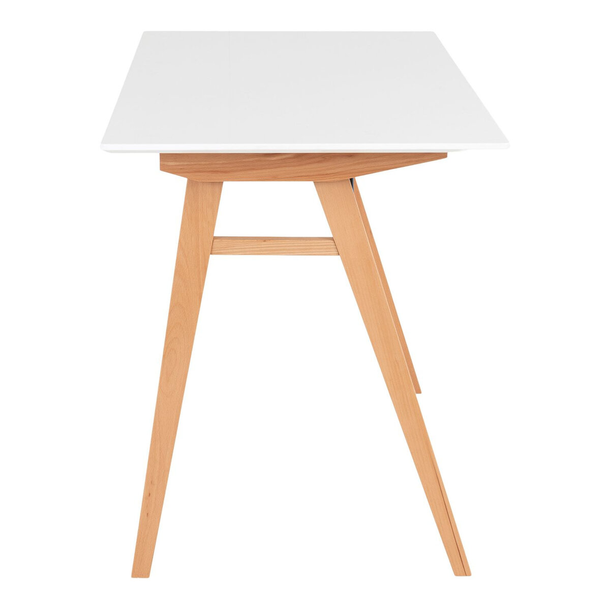 Bureau Blanc En Bois Massif 100 Cm - Style épuré Pour Chambre Ado Ou Adulte