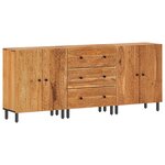 vidaXL Armoires latérales 3 Pièces 60x33x75 cm bois massif d'acacia