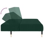 vidaXL Canapé-lit à 2 places vert foncé velours