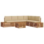 vidaXL 7 pc Ensemble de canapés d'extérieur Naturel et Beige
