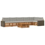 vidaXL Ensemble de canapés d'extérieur 7 pc Naturel et gris clair