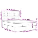 vidaXL Cadre de lit ottoman avec matelas rose 140x190 cm velours