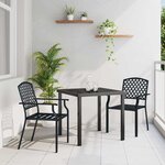 vidaXL Ensemble de salle à manger pour jardin 3 Pièces Anthracite Acier
