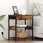 vidaXL Cabinet de chevet Chêne fumé 41 x 31 x 51 cm Bois d'ingénierie