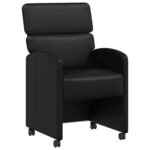 vidaXL Chaises de Salle à Manger avec Roues 2 pc Simili cuir Noir