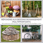 Abri de jardin rangement extérieur en PE résistant aux UV gris dim. 2L x 2l x 2H m