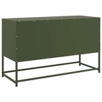 vidaXL Meuble TV vert olive 100 5x39x60 5 cm acier