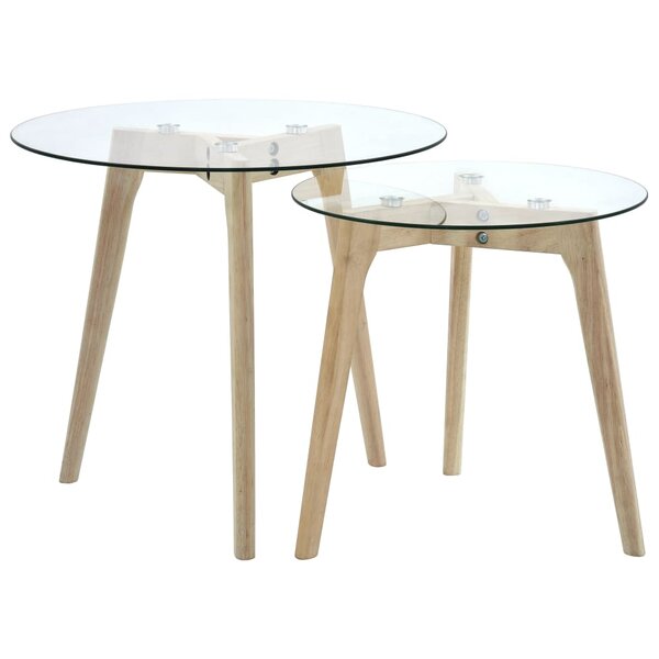 vidaXL Ensemble de tables d'appoint 2 Pièces Verre trempé