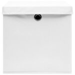 vidaXL Boîtes de rangement avec couvercles 10 Pièces 28x28x28 cm Blanc