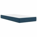 vidaXL Cadre de lit avec matelas Bleu 90 x 200 cm Velours