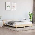 vidaXL Cadre de lit avec tête de lit Crème 140x200 cm Tissu
