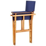 vidaXL Chaises de metteur en scène lot de 2 Bois massif d'acacia bleu