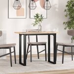 vidaXL Table à manger cadre en O 100x50x75 5 cm bois pin massif acier