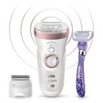 Braun silk-épil 9 9 / 870 sensosmart epilateur électrique - 7 accessoires - or et rose