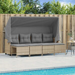 vidaXL Salon de jardin avec coussins 5 Pièces beige résine tressée
