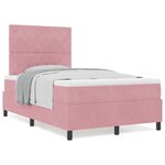 Lit avec sommier et matelas vidaXL Rose 120x200 cm Velours