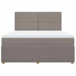 vidaXL Sommier à lattes de lit avec matelas Taupe 180x200 cm Tissu