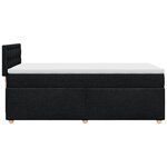 vidaXL Sommier à lattes de lit avec matelas Noir 90x190 cm Tissu