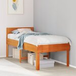 vidaXL Cadre de lit sans matelas cire marron 80x200 cm bois pin massif