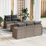 vidaXL Ensemble de canapé de jardin 6 Pièces Gris 55 x 55 x 37 cm
