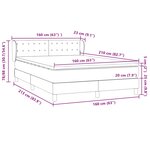 vidaXL Sommier à lattes de lit et matelas gris foncé 160x210cm velours