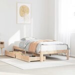vidaXL Cadre de lit avec tiroirs sans matelas 75x190 cm