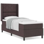 vidaXL Lit à ressorts avec matelas Marron foncé 80 x 200 cm tissu