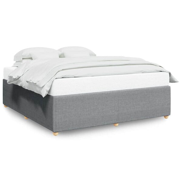 vidaXL Cadre de lit sans matelas gris clair 200x200 cm tissu