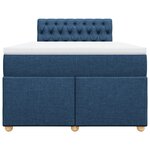 vidaXL Sommier à lattes de lit avec matelas Bleu 120x200 cm Tissu