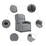 vidaXL Fauteuil inclinable électrique Gris clair Tissu