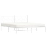 vidaXL Cadre de lit métal sans matelas et tête de lit blanc 183x213 cm