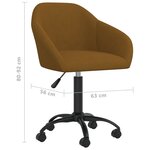 Vidaxl chaises pivotantes à manger lot de 4 marron velours
