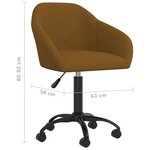 vidaXL Chaises pivotantes à manger lot de 4 marron velours