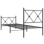 vidaXL Cadre de lit métal sans matelas avec pied de lit noir 75x190 cm