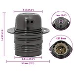 vidaXL Douilles de lampe 2 Pièces noir brillant E27