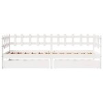 vidaXL Lit de jour et tiroirs sans matelas blanc 90x190 cm bois massif