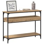 vidaXL Table console avec étagère chêne artisanal 100 x 29 x 75 cm