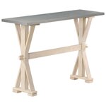 Vidaxl table console avec dessus en zinc 118x35x76 cm bois de manguier