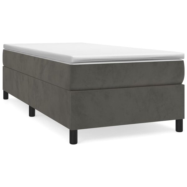 vidaXL Sommier à lattes de lit et matelas Gris foncé 90x200 cm Velours