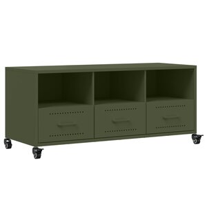 vidaXL Meuble TV vert olive 100 5x39x43 5 cm acier